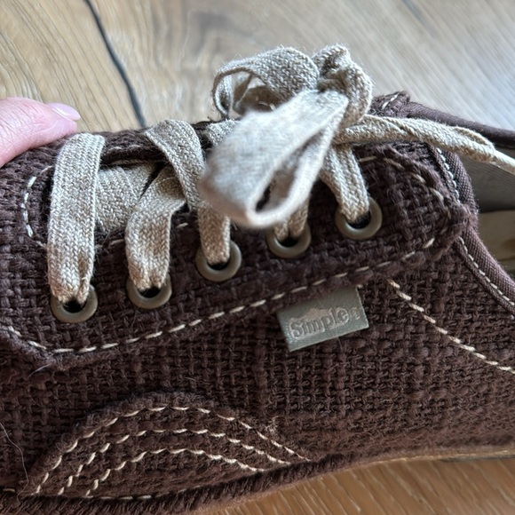 Simple Hemp Canvas Sneaker Womens 10.5 Brown Skater 90s Y2k Lace Up Eco Beach - Picture 3 of 10